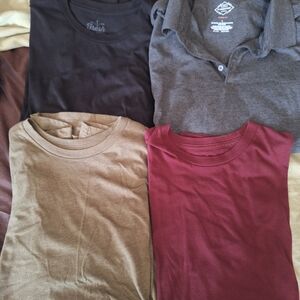 Assorted T-Shirt Bundle - Black, Gray, Tan, and Red